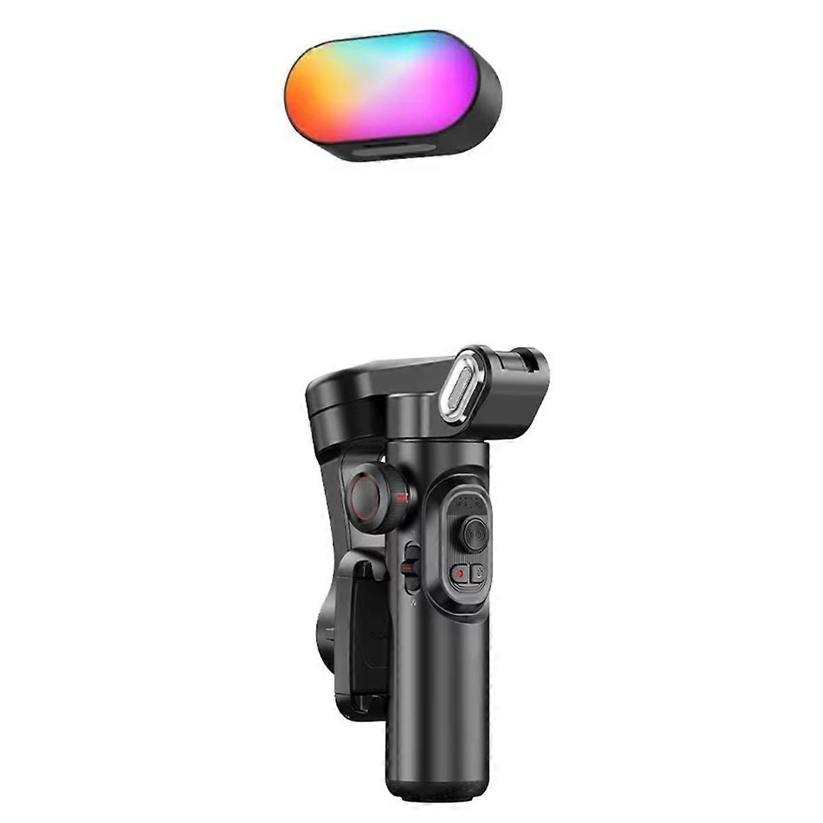 3- Handheld Gimbal Stabilizer for Smartphone with Fill Light for Mobile Live Video Recording Anti-Shake Phone Holder