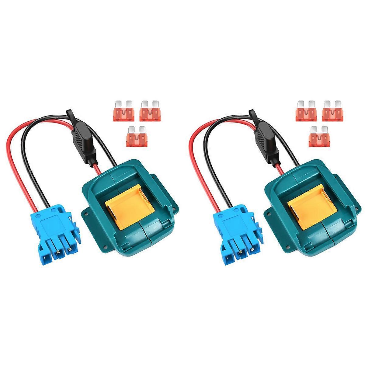2X Adapter for 18V Li-Ion Battery Adapter Conversion Kit with Fuse Holder and Wire Harness Connector