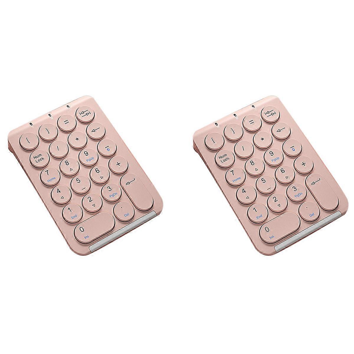 Wireless Number Pad Bluetooth Numeric Keypad Round Keycaps Numpad 22 Keys Rechargeable Number Keyboa