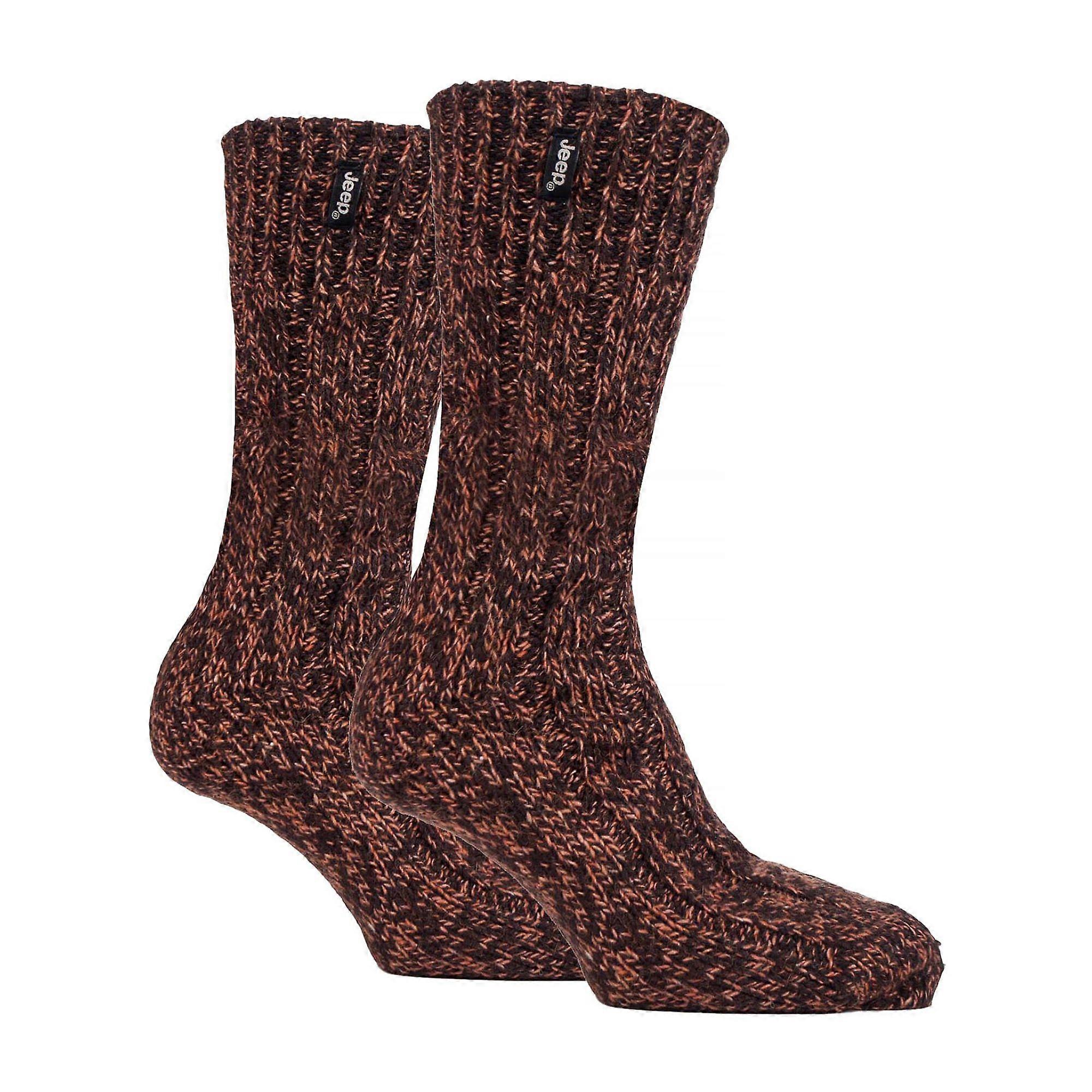 Jeep - Mens Wool Blend Ribbed Hiking Socks