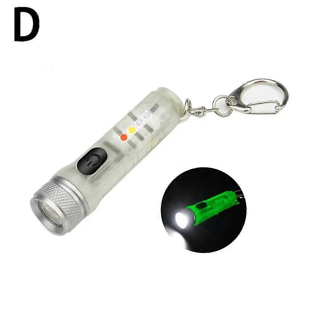 USB Rechargeable Mini Keychain Flashlight Bright LED Light 4 Colors Portable Pocket Light for Outdoor and Emergency Use