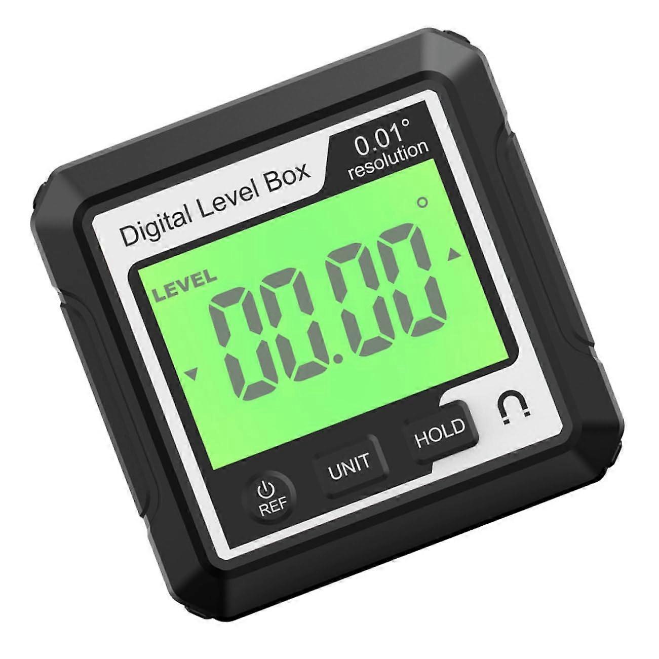Slope Level Protractor Digital Angle Ruler Inclinometer With Backlit LCD For Woodworking And Automotive Black 5.8x5.8 cm