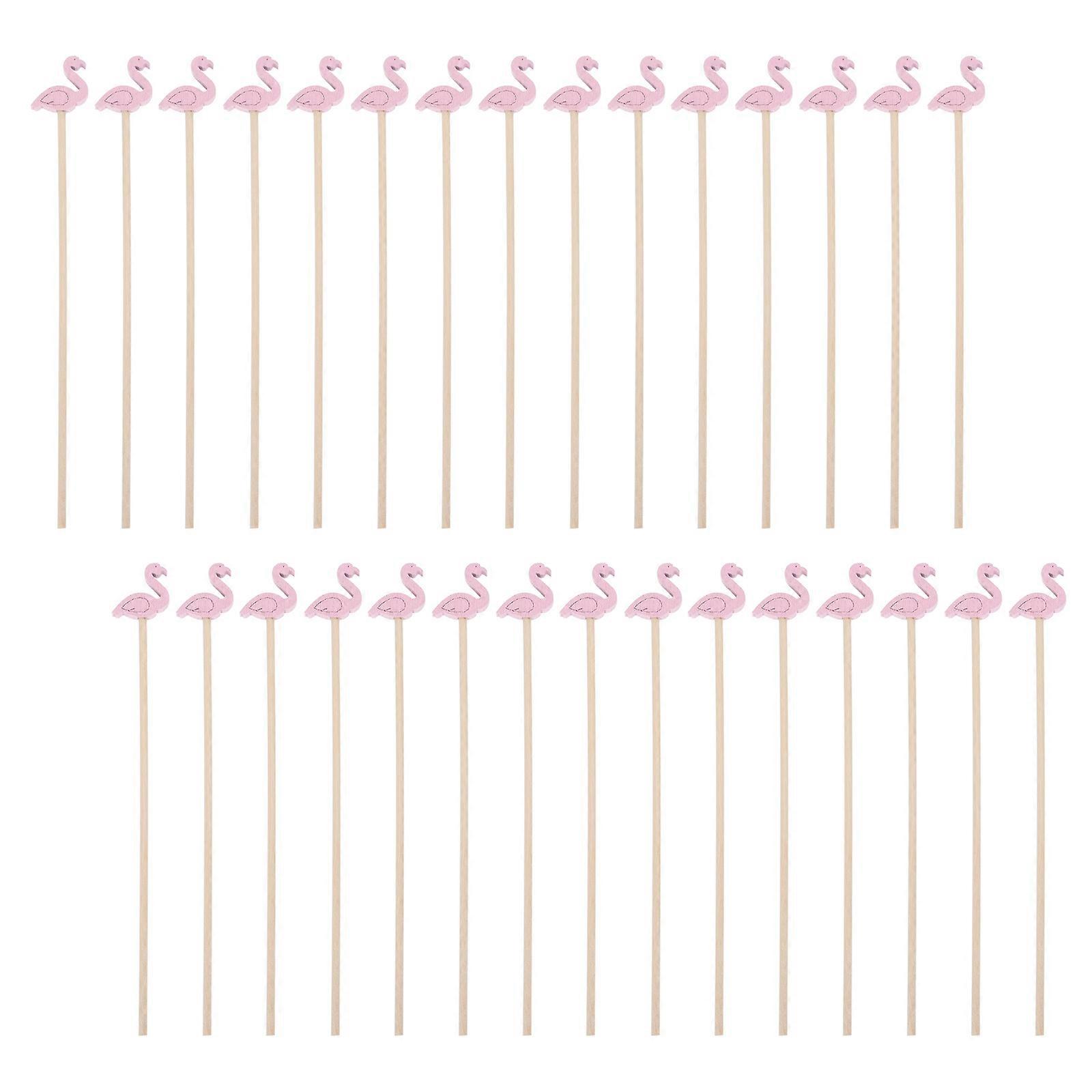 Wood Stirrers For Coffee Creative Cocktail Drink Stirrers Flamingo Handle Concise Style 15.5x5cm Home Use Bar 100Pcs