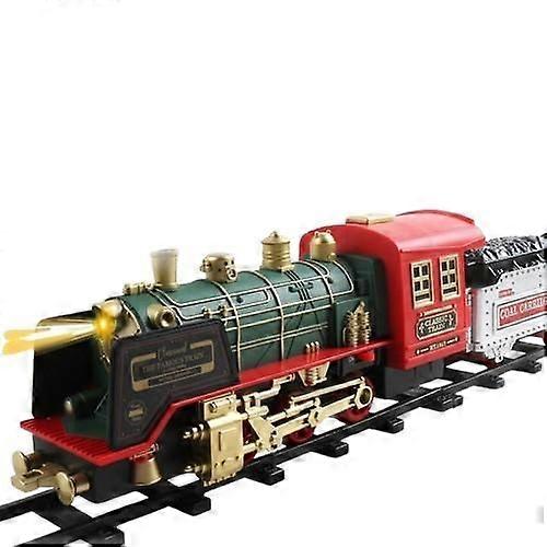 Electric Train Set with Remote, Lights, and Sound Effects
