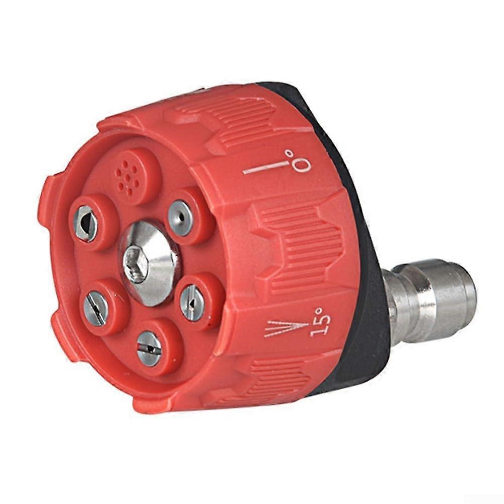 Stainless Steel  Pressure Washer Spray Nozzle For Most Equipment With 0/15/25/40 Degree Rotation And Soap Setting Red