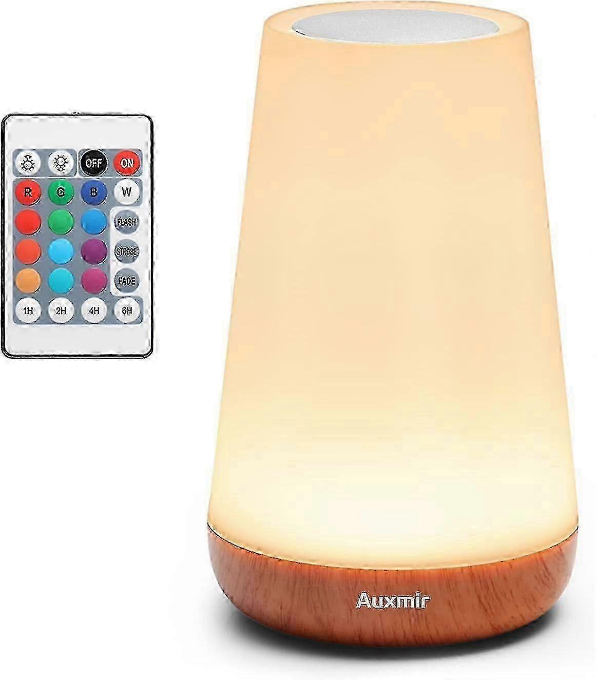2025 Auxmir Night Light, Led Touch Bedside Table Lamp, Remote Control Dimmable Light With Rgb Color Changing, Usb Rechargeable, Portable Lamp For Bedr