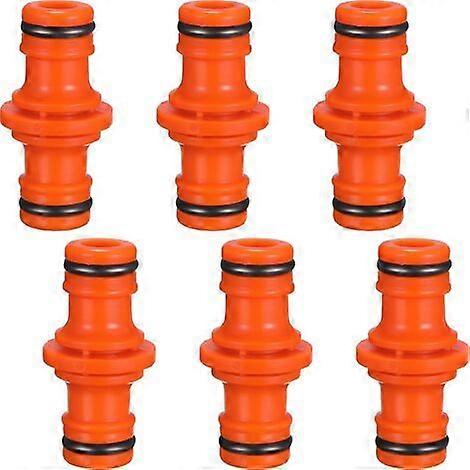 6 Pieces Double Male Pipe Connector Fitting (Orange)