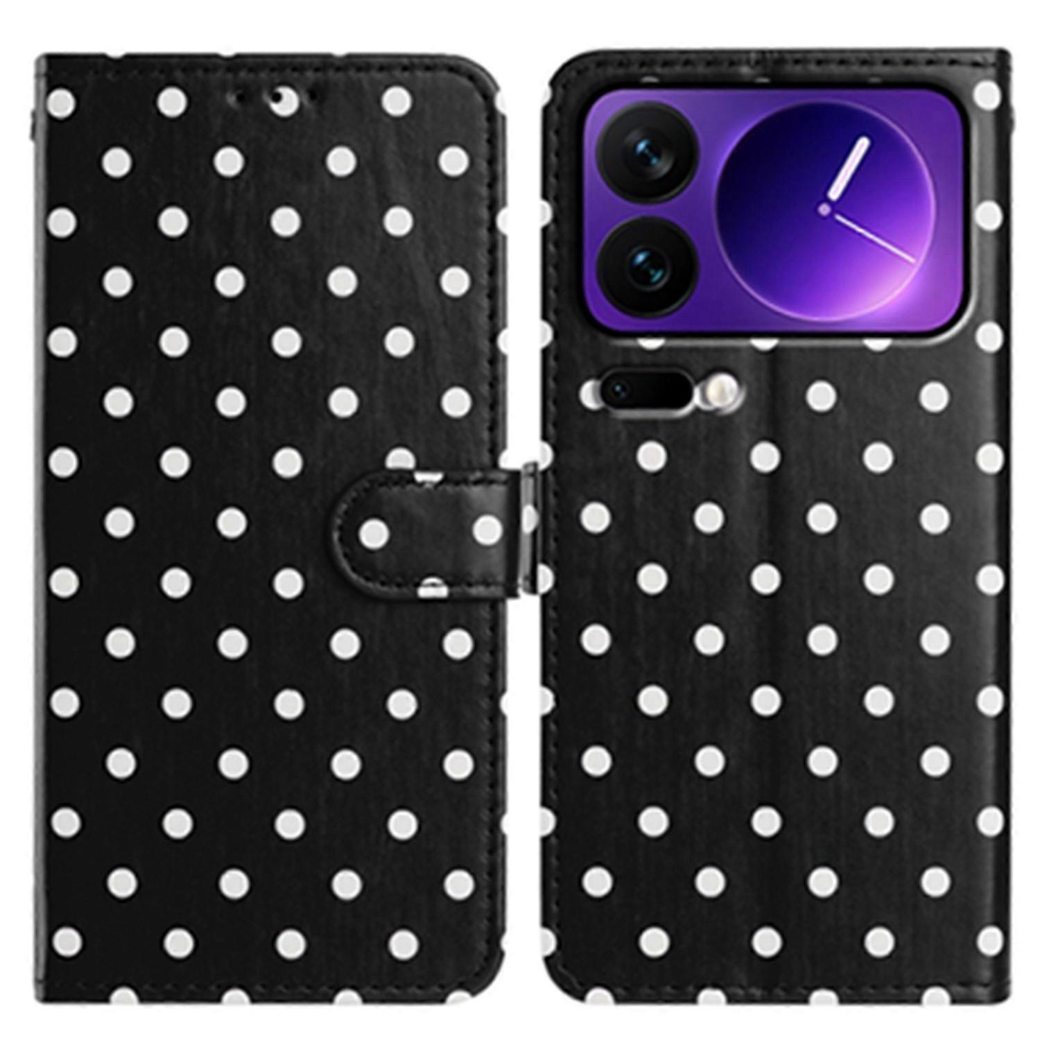 For Xiaomi 17 Pro Leather Case Polka Dot Pattern Wallet Stand Folio Phone Cover