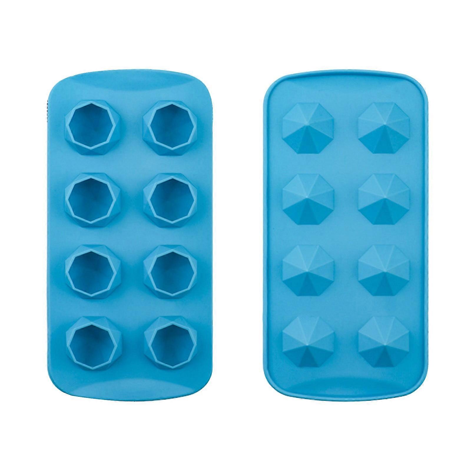 Uclet Ice Cube Mold Easy Release Silicone & Flexible 8 Ice Cube Trays with for Cocktail Freezer Stackable Ice Trays with Covers