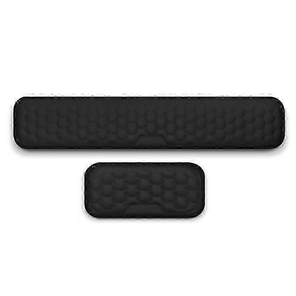 Hot Keyboard and Mouse Wrist Rest Wrist Rest Ergonomic Memory Foam Wrist Rest Set for Office and Gaming - Black.