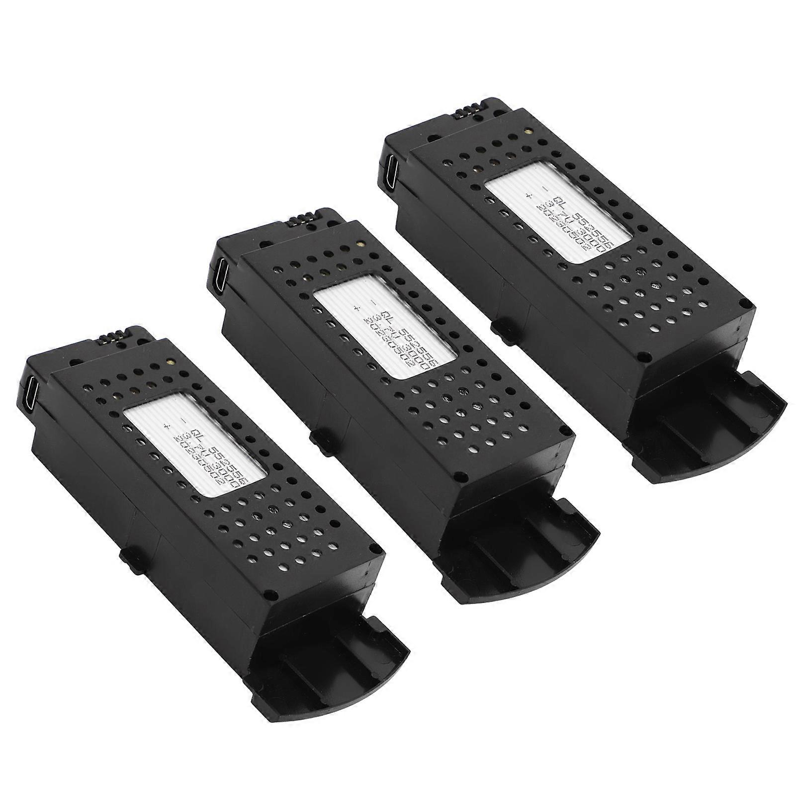 3 Pcs Lithium Battery for Remote Control Aircraft 3000mAh RC Aircraft Lithium Battery with Charging Cable for S6 G6 RC Planes 