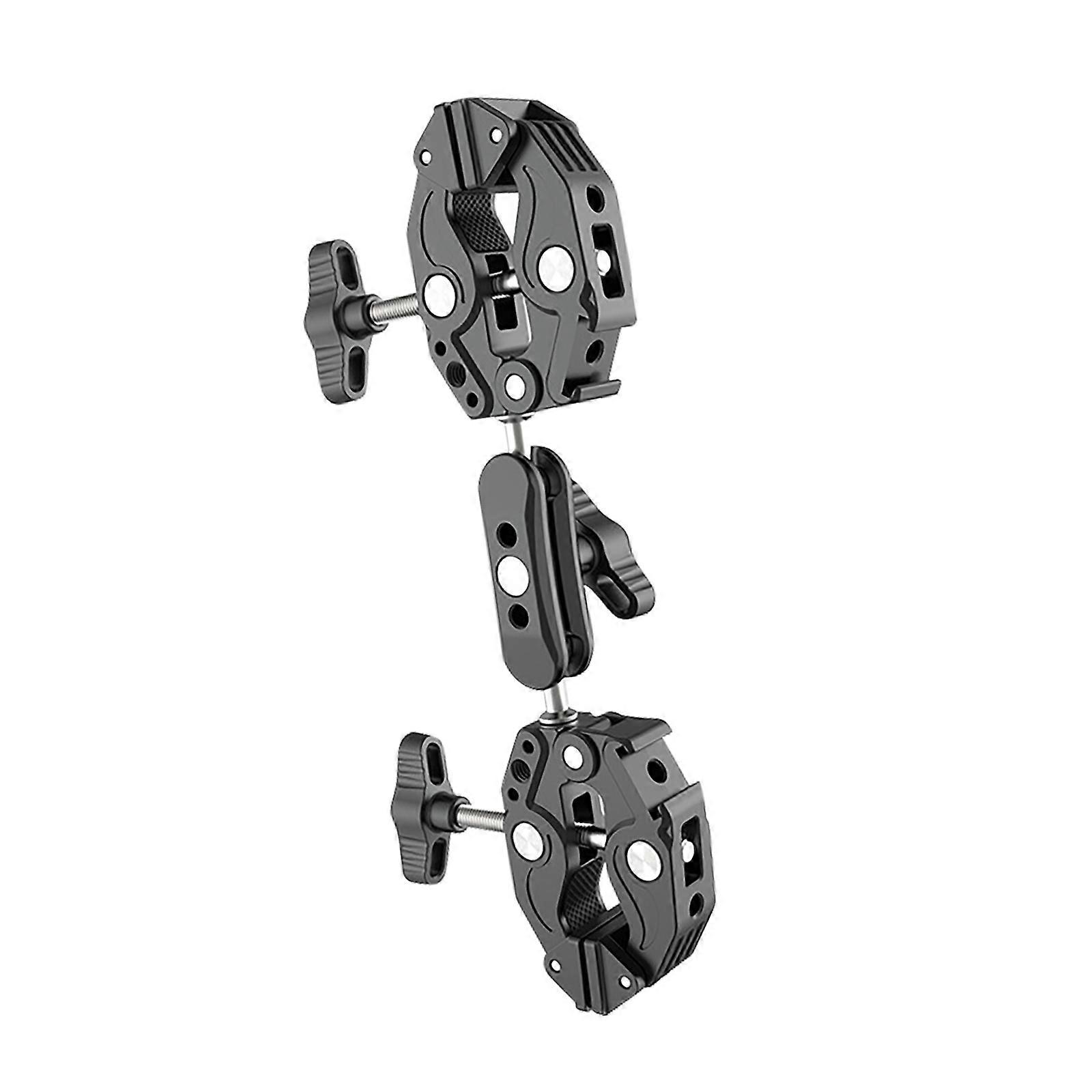 Adjustable Photography Adapter Clamp Double Head Aluminum Alloy Camera Mount Clip For Action Camera Stabilizer Accessory Multicolor
