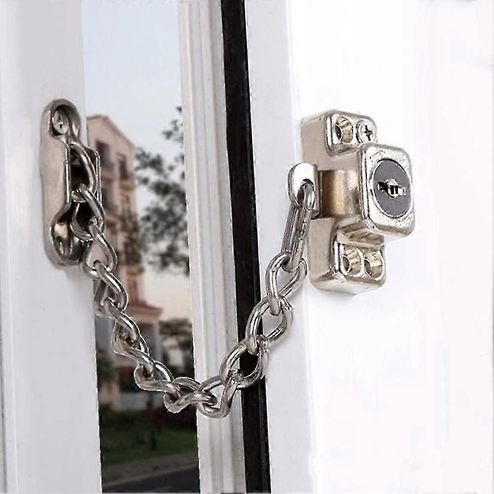 Children's Lock: Door & Window Security Chain Lock, Steel Window Chain Lock Hardware for Protection