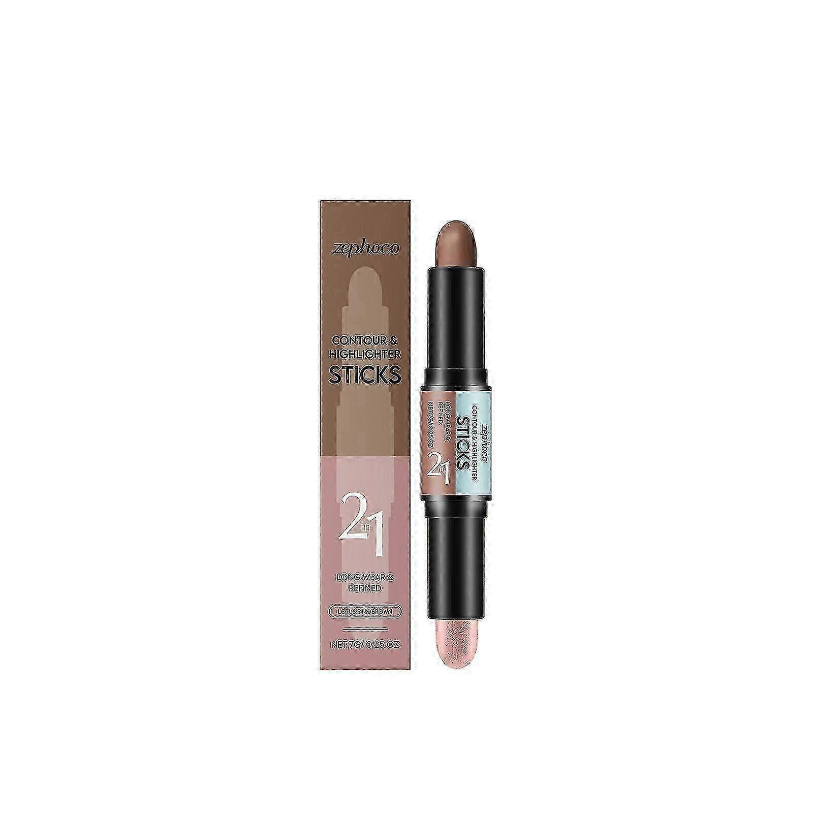 2-in-1 Contour & Highlighter Stick, Dual-Ended, Waterproof, Long-Lasting, Creamy Blendable for Face & Body
