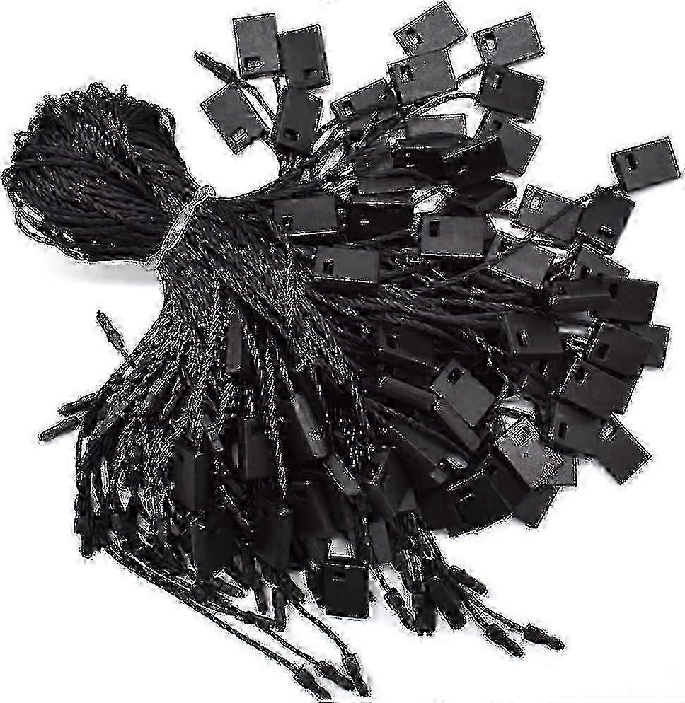 Nylon Snap Lock Hang Tag Fasteners 1000pcs Black Button Lock String with Plastic Clips