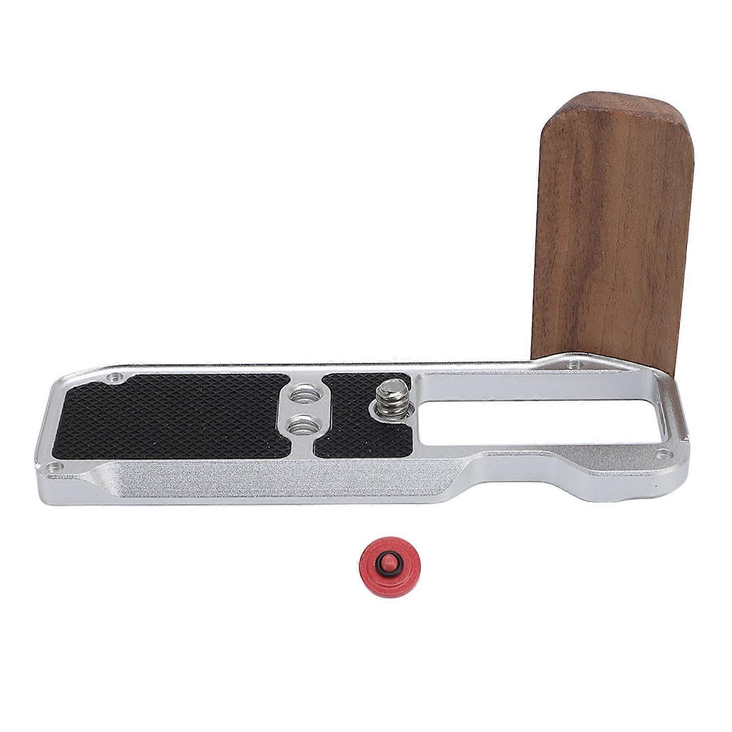 Camera L Shape Grip for Arca Quick Release Plate Aluminum Alloy L Shape Bracket with Wood Handle Shu