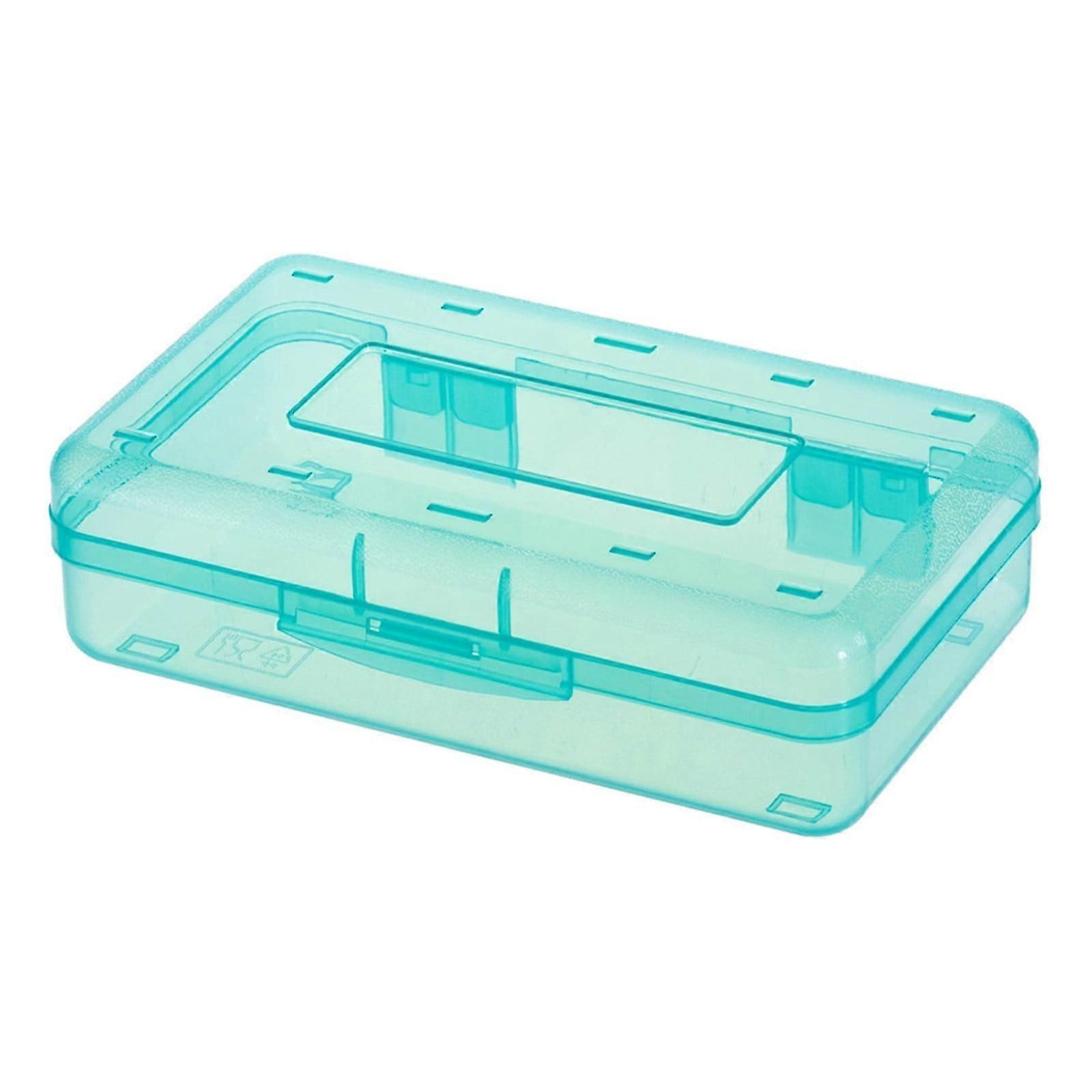 Plastic Pencil Box With Snap Lid Clear Stackable Office Organizer