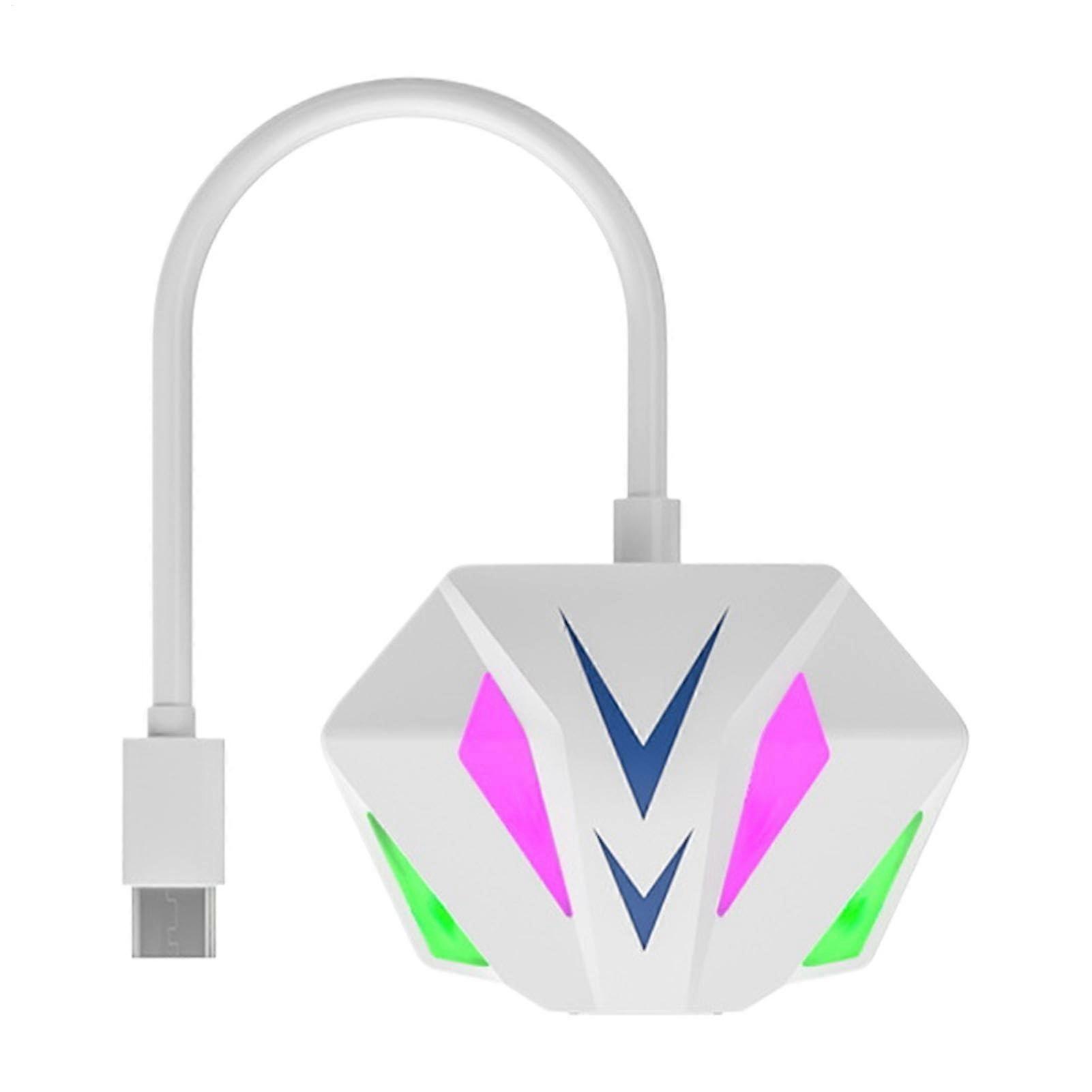 Ethernet Network Adapter TypeC 100Mbps RGB Lighting No Driver Required Online Games White