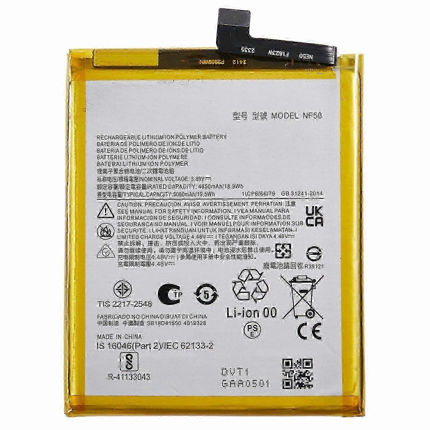 Motorola Edge 2022 5G Battery Assembly Part (Model: NF50) with 3.89V 4850mAh Li-Polymer Capacity