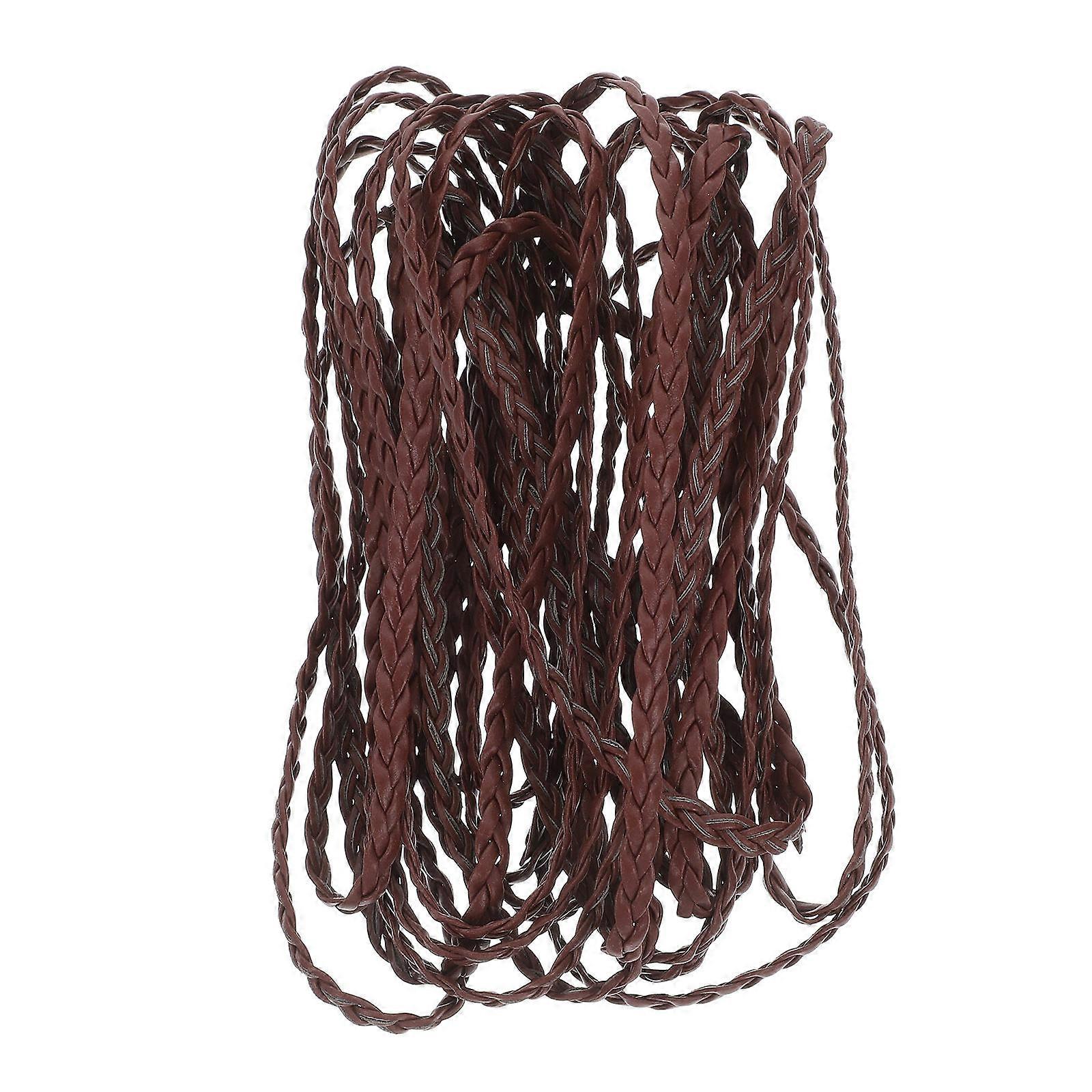 Coffee PU Braided Cord for Bracelet Jewelry Making String 5m