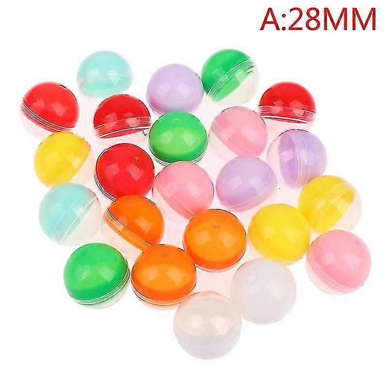 100pcs/pack Plastic Empty Toy Vending Capsules Half Clear Half Color Round Ball