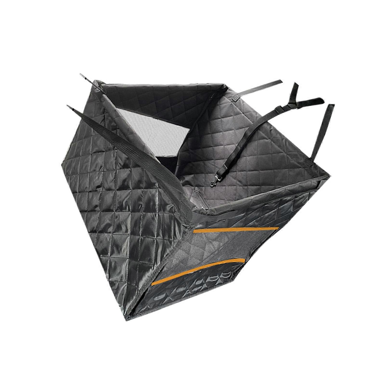 Dampness Immune Basis Canine Auto Chair Pad Highlighting Ventilation Net for Strong in Automobiles Trucks SUVs Lemon Border  Orange side