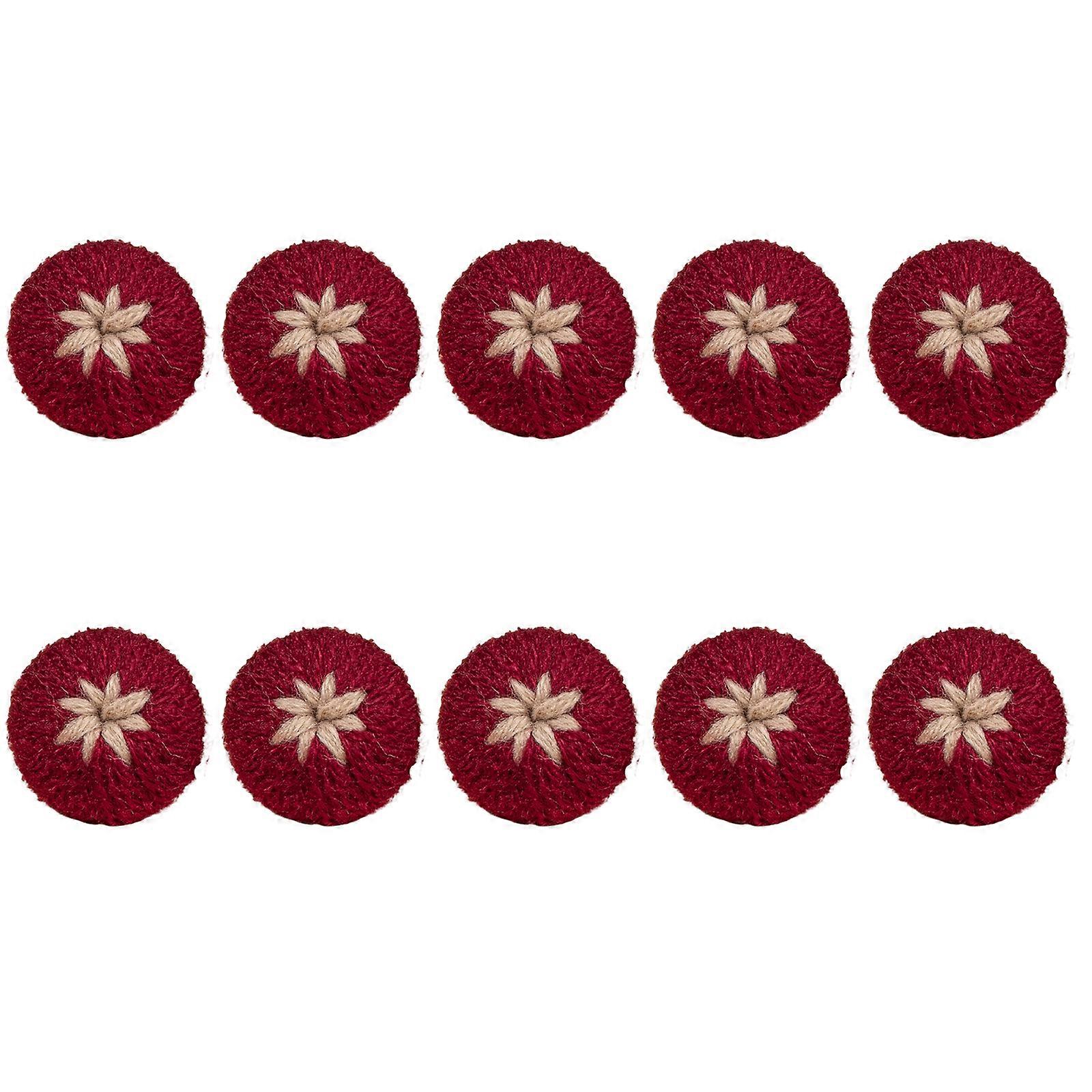 Flower Designs Fabric Button Multiple Use For Handmade Craft Home Decoration Projects  Red wine