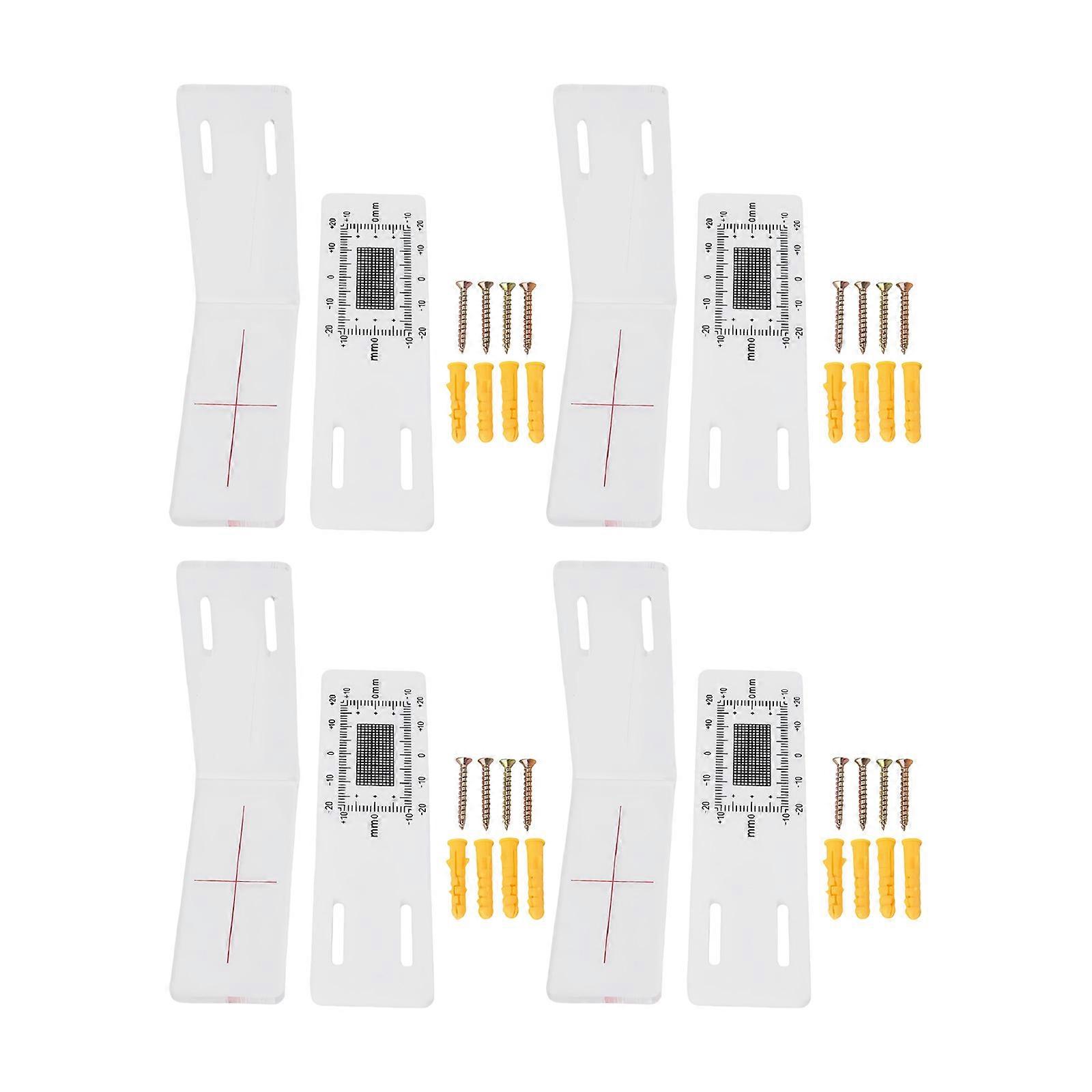 2/4Pcs Crack Monitor Plastic Easy to-Use Grids Concrete Crack Monitorings Record Standard Crack Monitors Multicolor