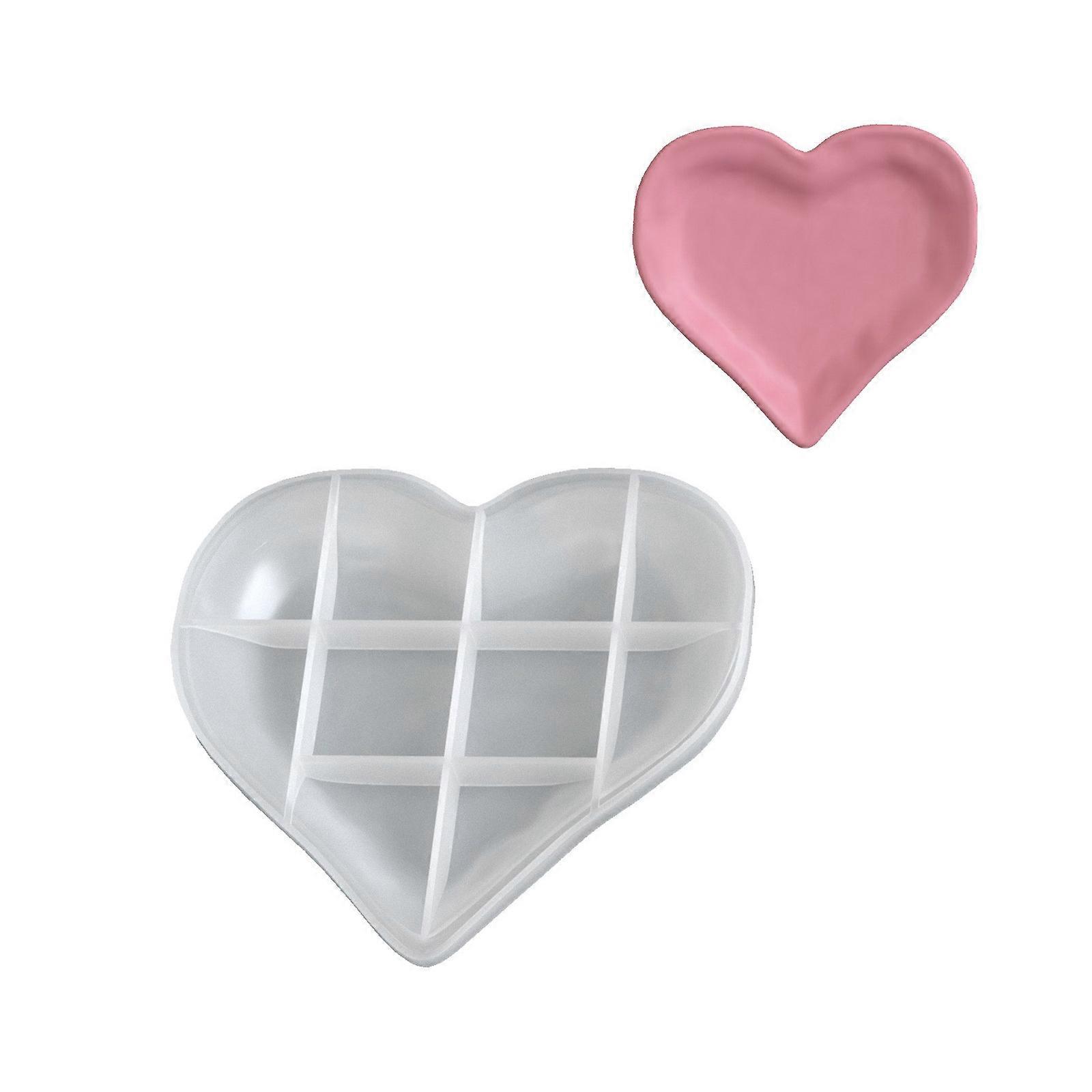 Creative Heart Tray Silicone Casting Mold With Smooth Demolding For DIY Enthusiasts Multicolor