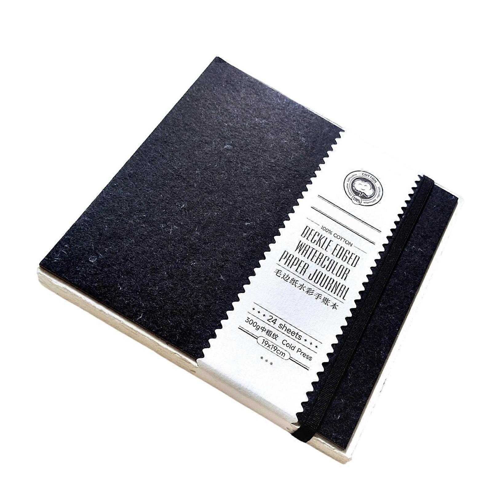 Portable Watercolor Sketchbook 24 Sheets 300GSM Paper Watercolor Paper Pad Elastic Band Closure for Sketching Painting Multicolor