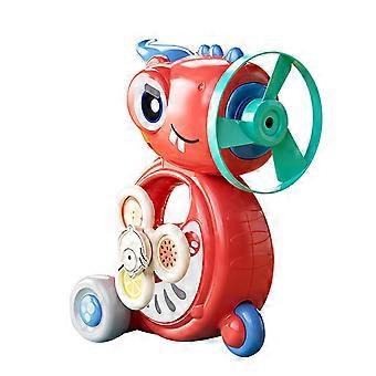 Giocattolo per auto volante con dinosauro attivato a pressione, design in plastica sicura per il gioco dei più piccoli e il divertimento interattivo in famiglia, giallo