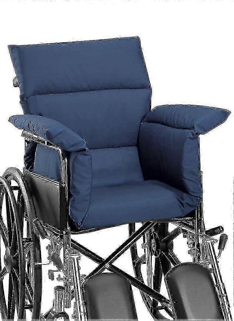 車椅子シートクッション、綿クリップ付きブルーの褥瘡防止パッド