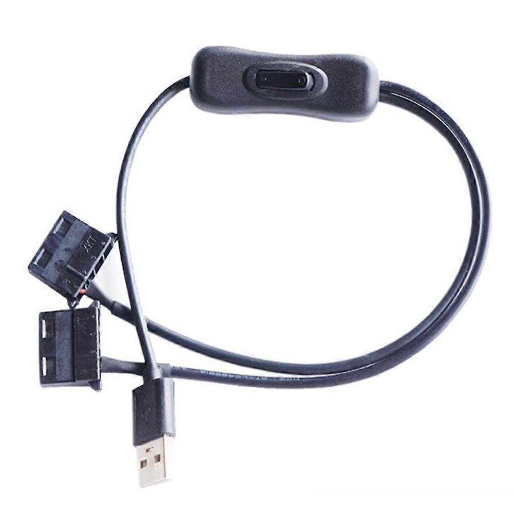 USB 5V to Dual 4PIN Molex Fan Adapter Cable with Switch Y Splitter for Computer Chassis Desktop PC Case Cooling