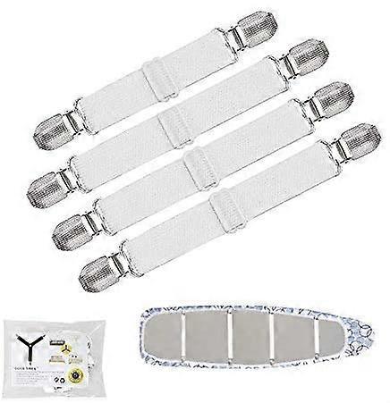 Ironing Board Cover Clips Adjustable Pad Fasteners to Keep Covers Flat and Secure White