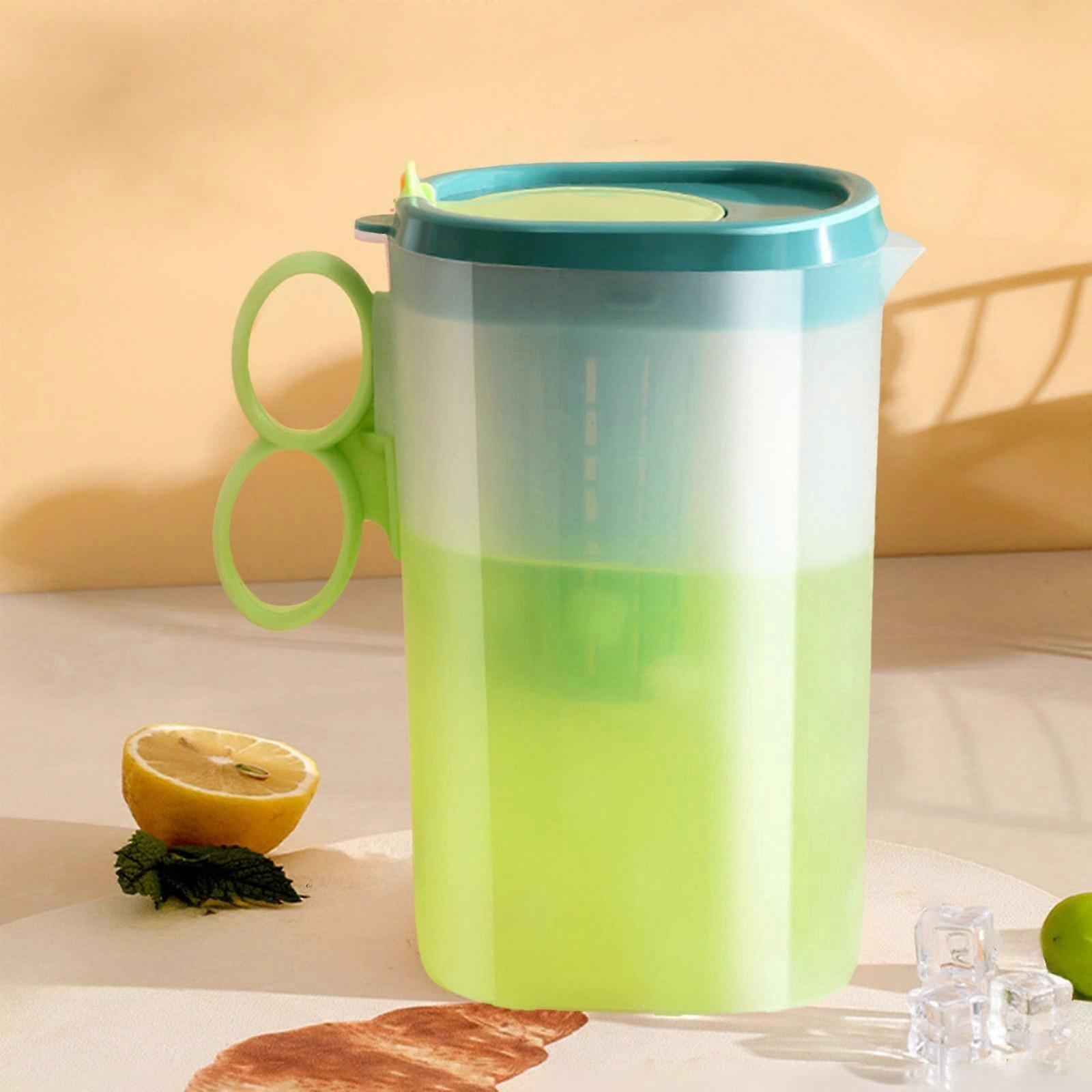 FloHua 1500ml Cold Kettle with Lid, Eco-Friendly Beverage Jar for Hot/Cold Drinks, Lemonade & Ice Tea (White)