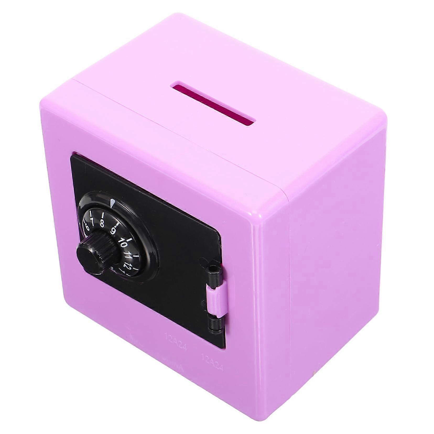 Piggy Bank Safe Box with Password Lock for Secure Coin and Cash Savings in Purple for Boys