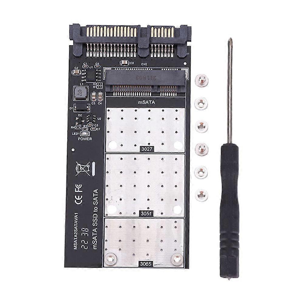 jixopn MSATA SSD To SATA Adapter Converter Card Up To 6Gps M.2 MSATA SSD To 2.5 SATA Adapter Riser Card Module Board for Laptop Desktop