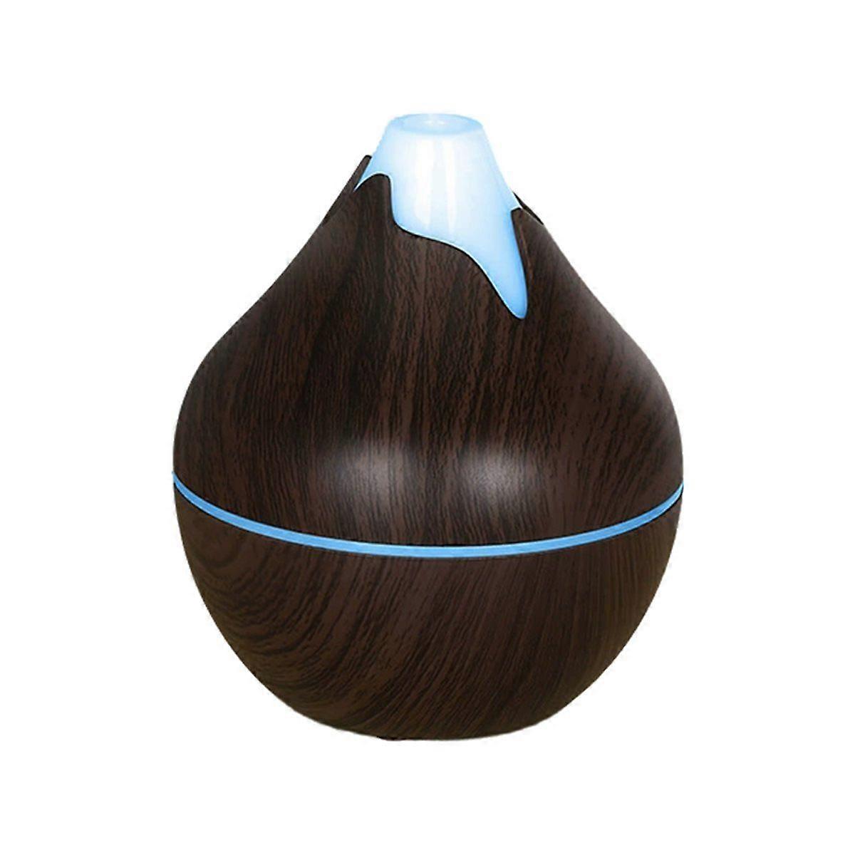 200ML Aromatherapy Essential Oil Diffuser Wood Grain Ultrasonic Air Humidifier Cool with 7 Color LED