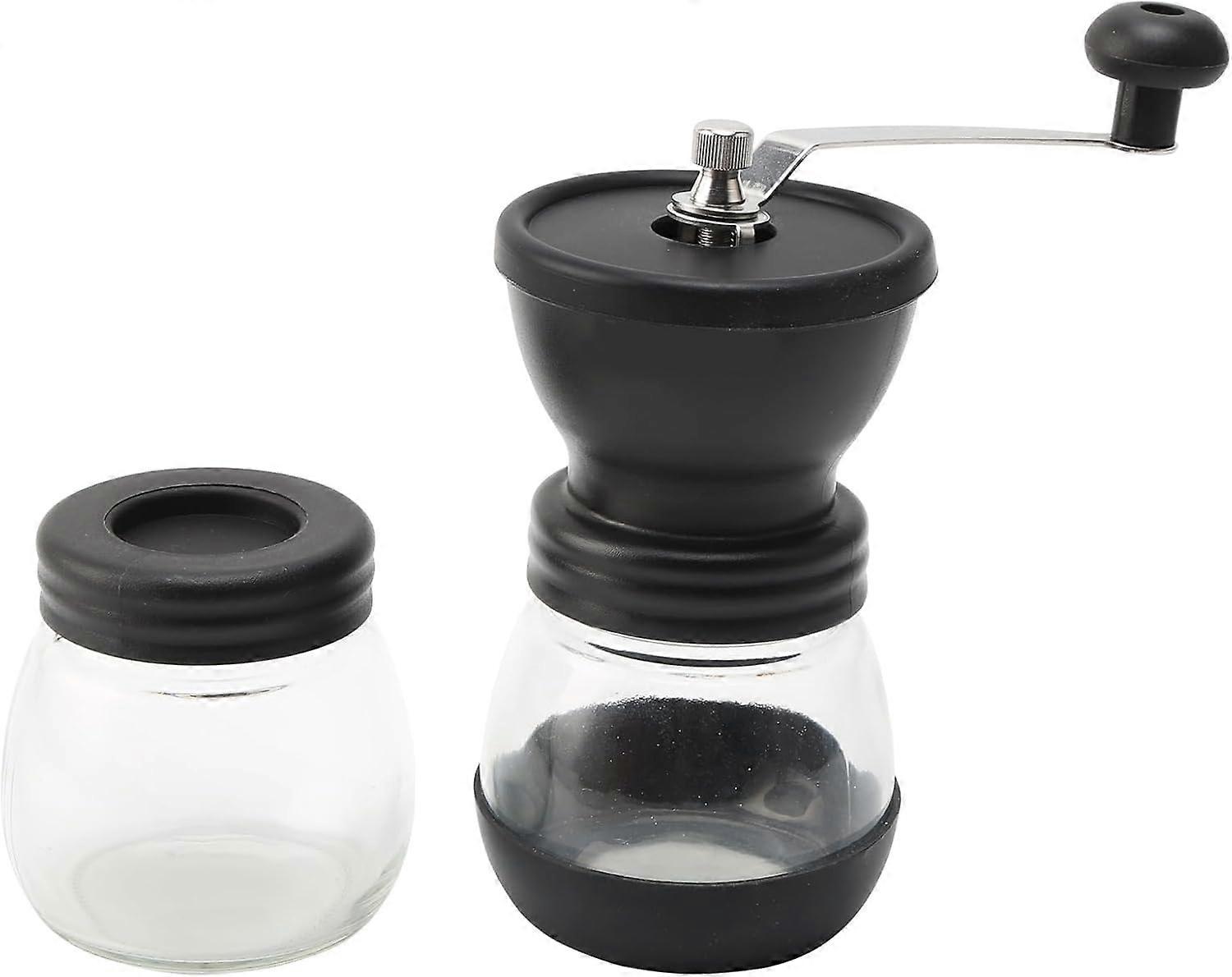 Manual Coffee Grinder with Adjustable Coarseness, Ceramic Burr, Long Handle for Travel and Home