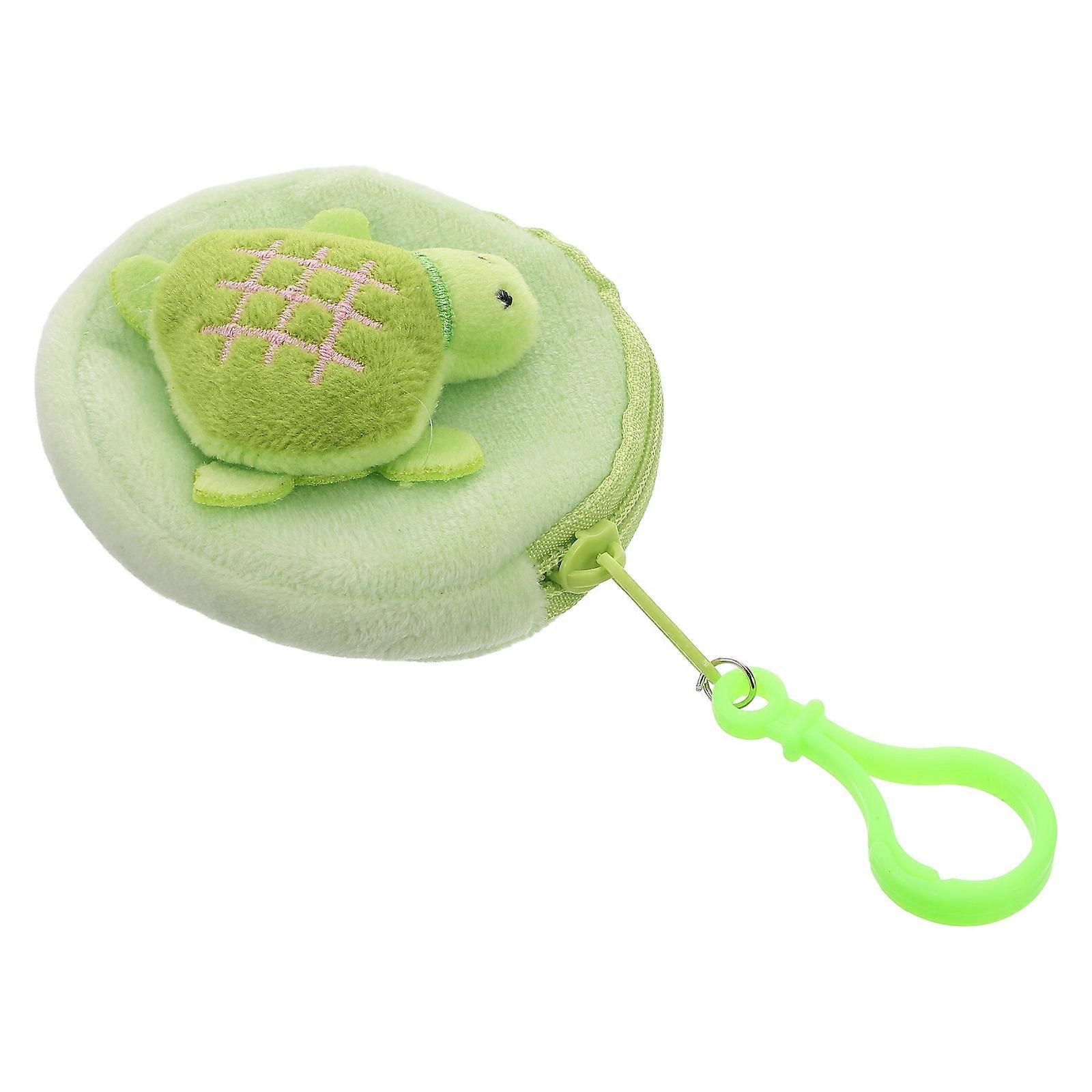 Light Green Cute Small Coin Purse Plush Turtle for Storage Wallet