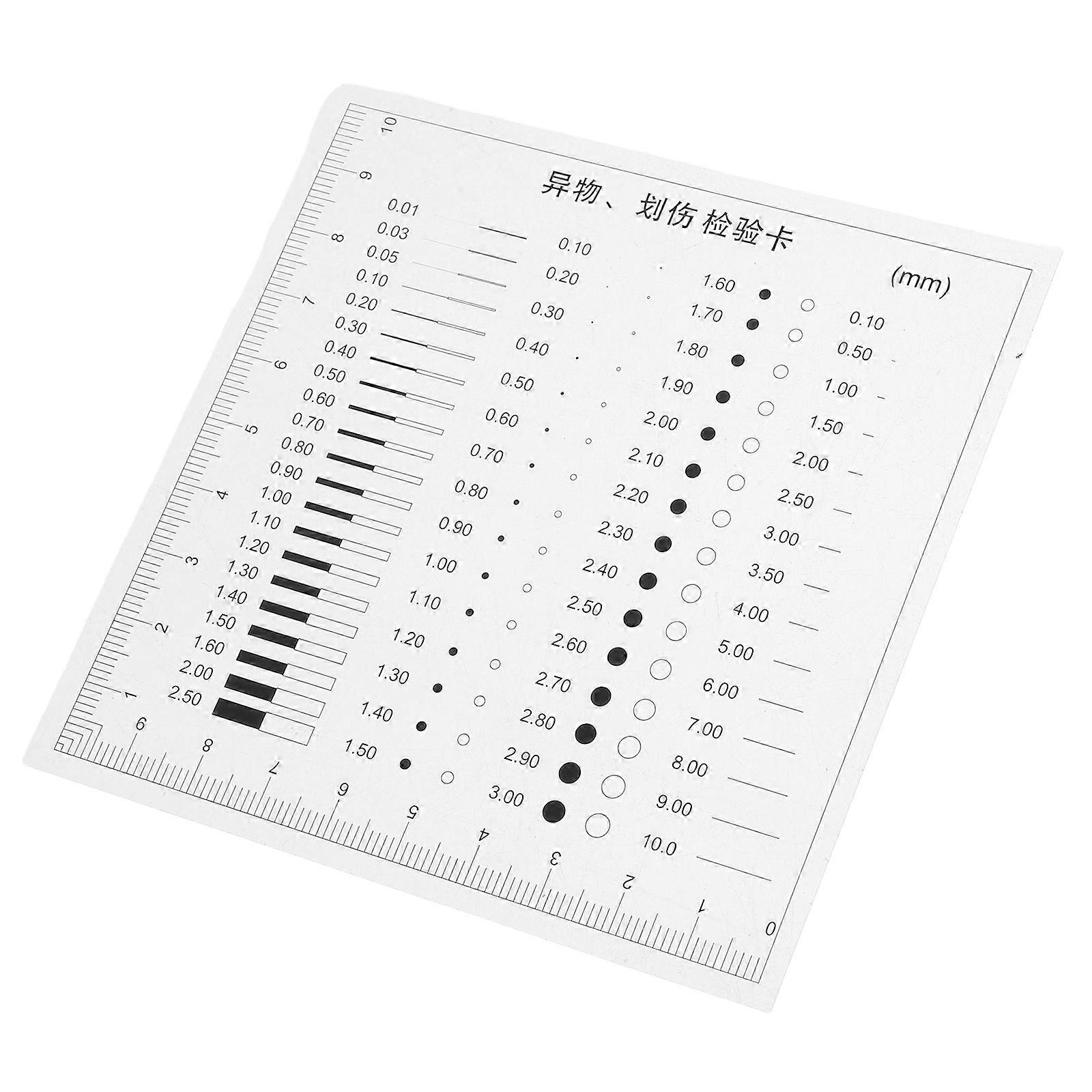 Transparent Defects Measuring Tool Ruler for Flaw Detection