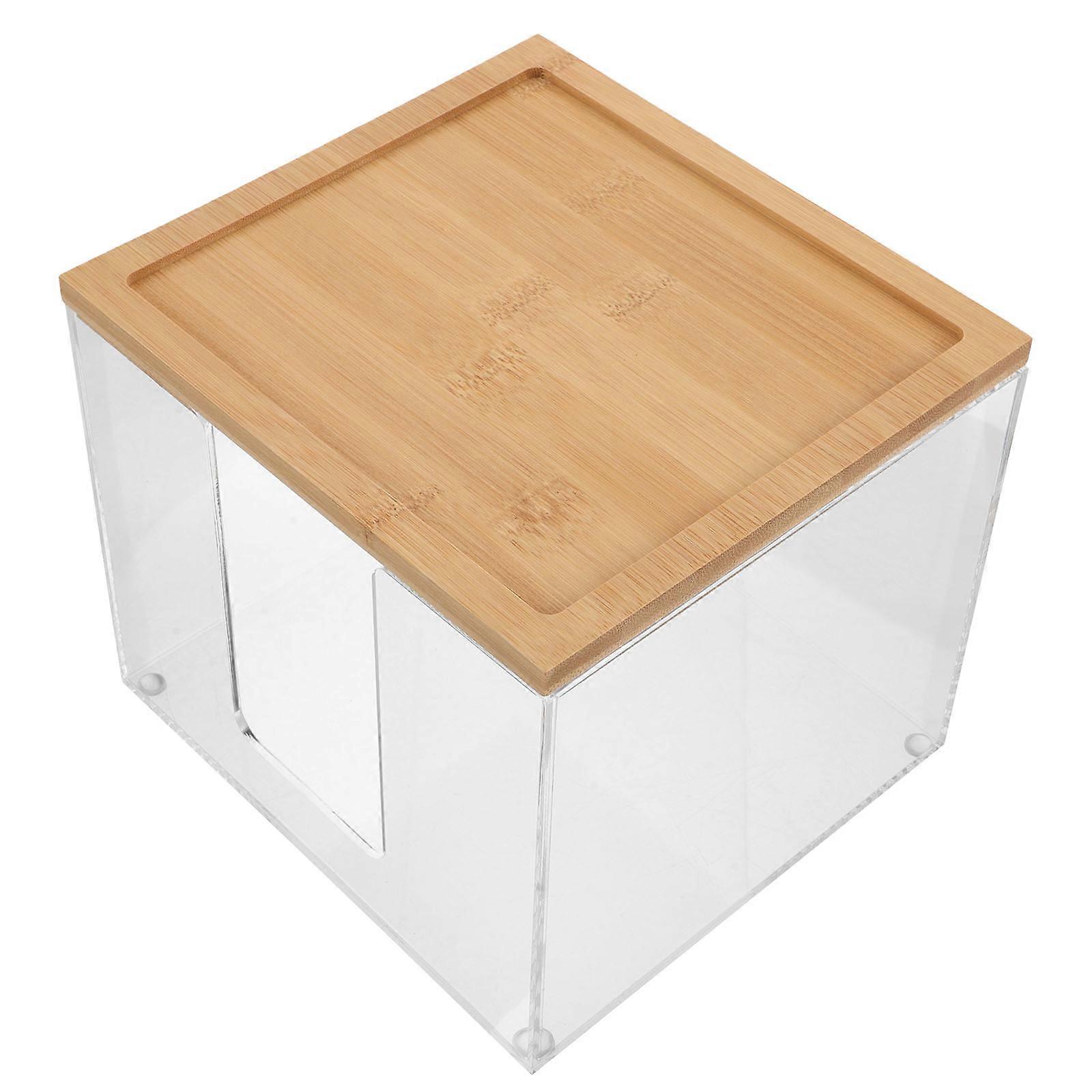 Transparent Acrylic Tissue Box Holder for Bathroom Use with Rectangular Design