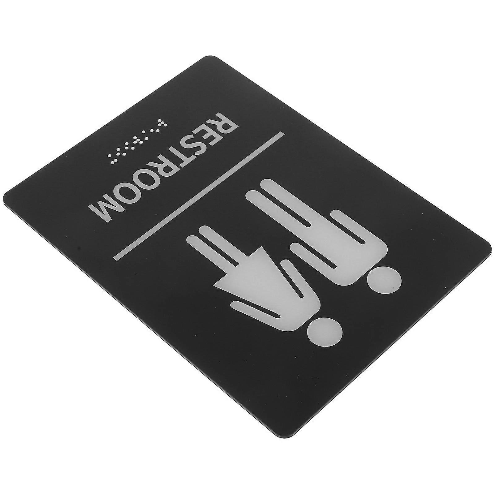 Braille Restroom Sign Decor Self Adhesive Acrylic Replacement for 4Pcs