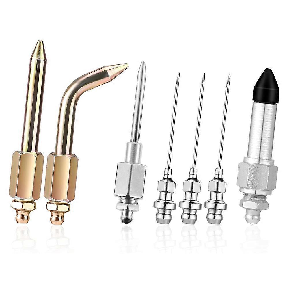7pcs Grease Accessory Kit, 3 Grease Nozzle 1 Needle Dispenser