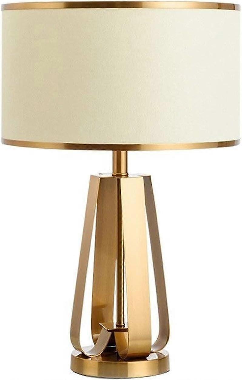 Gold Table Lamp with Warm Ambient Lighting, E27 Bulb, Luxurious Finish for Bedroom or Office