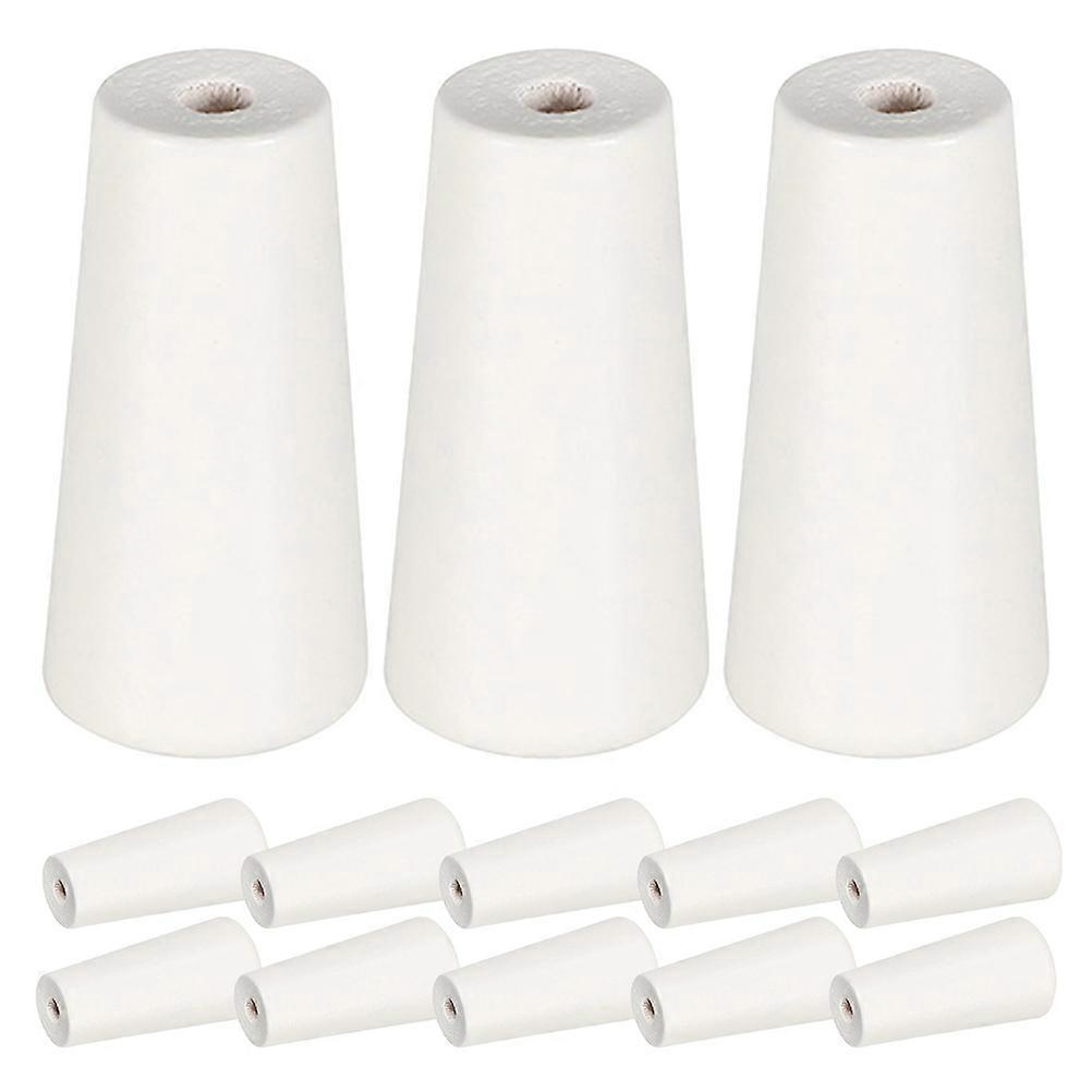 Wooden Blind Pull Cord Knobs for Curtain Decoration 20Pcs White Wood