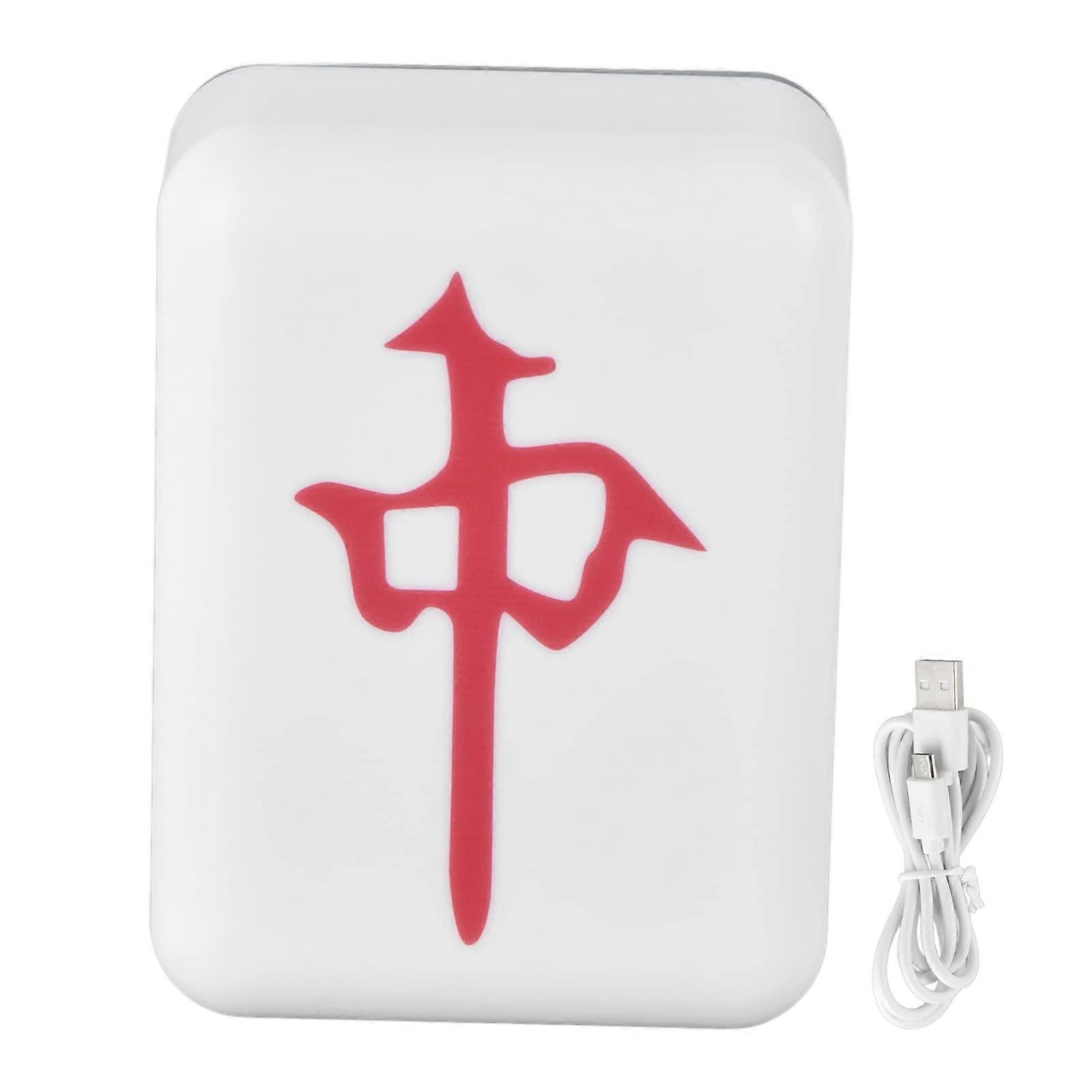 LED Mahjong Night Light USB Rechargeable Touch Control Dual Lighting Modes Bedside Lamp in Red