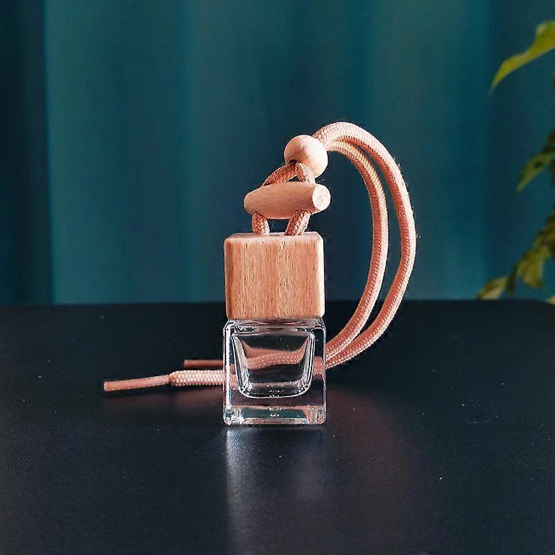 1Pc 8ML Unmarked Cube Car Perfume Empty Bottle Horizontal Bar Pendant Rearview Mirror Diffuser Accessories