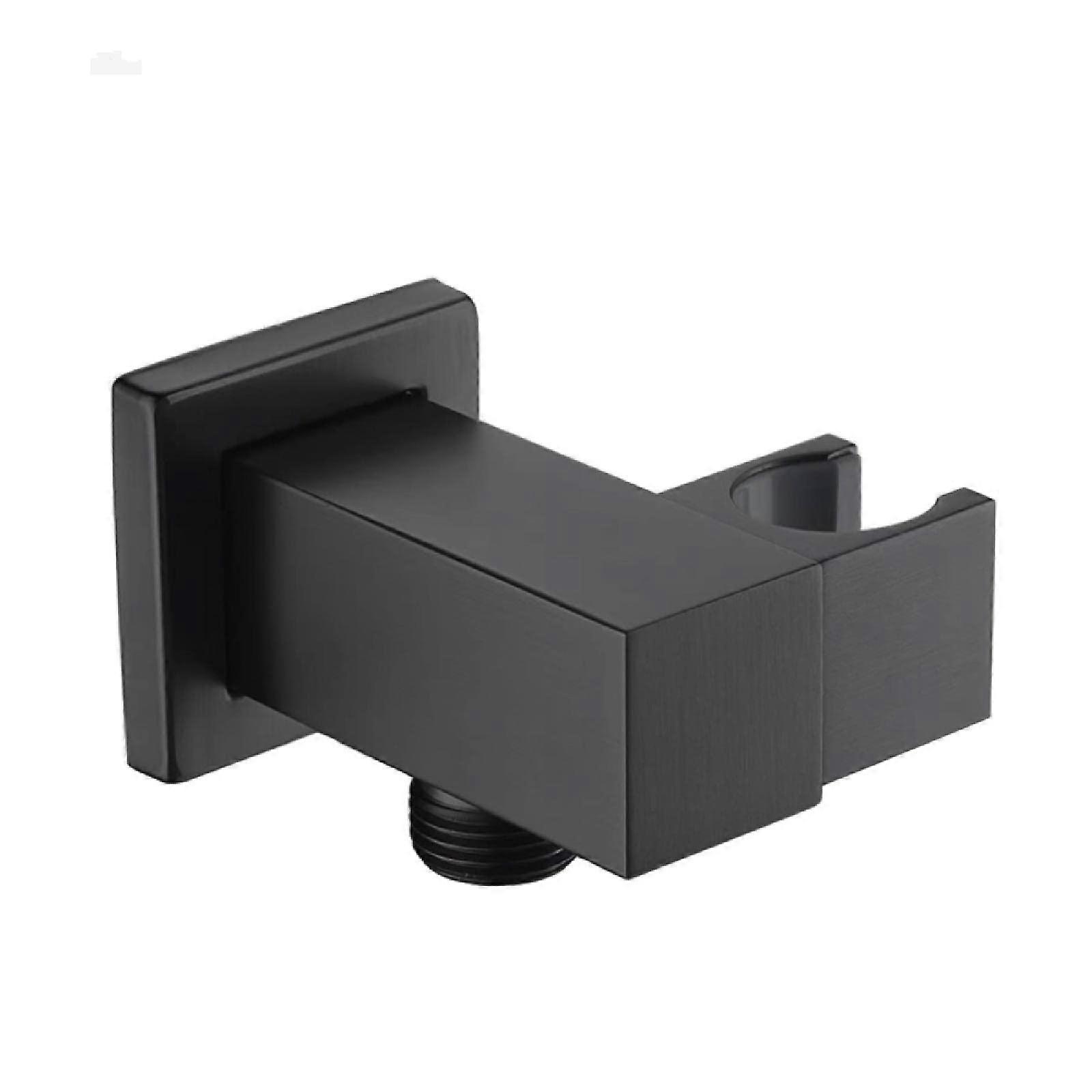 Universal Adjustable Shower Head Holder Solid Brass Wall Mount 360° Rotating Handheld Bracket Black