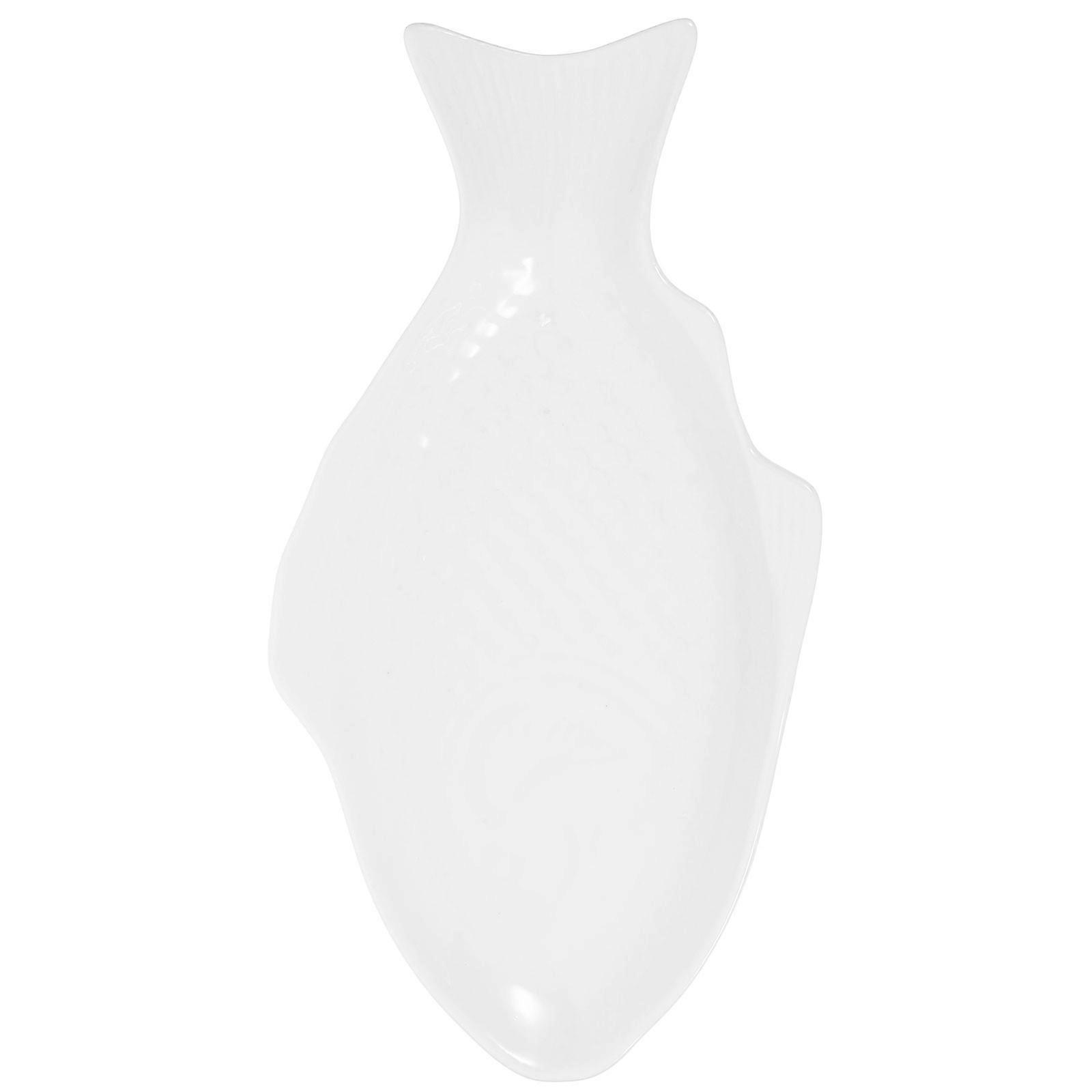 White Ceramic Tableware Fish Shaped Dish for Storage 5Pcs Plates
